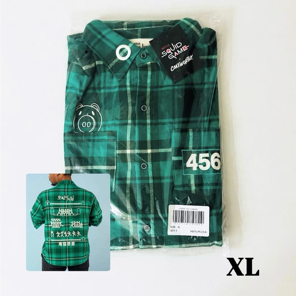 Cakeworthy Squid Games Player 456 Flannel Unisex Size XL